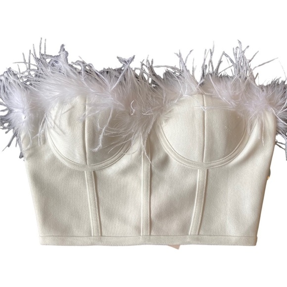 NWT Superdown Ramona Bustier Top in White - Picture 2 of 8